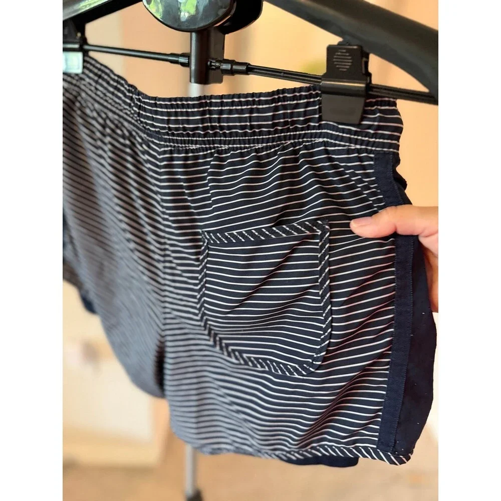 Tangerine Striped Running Shorts in Navy and Gray Women’s Size Small